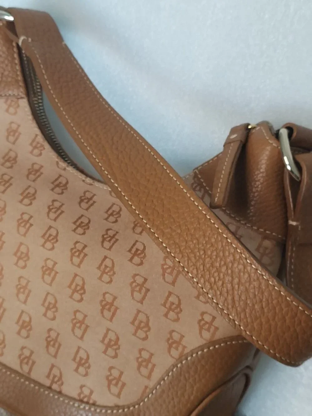Y2K Vintage Dooney & Bourke Signature Monogram Small Hobo Bag